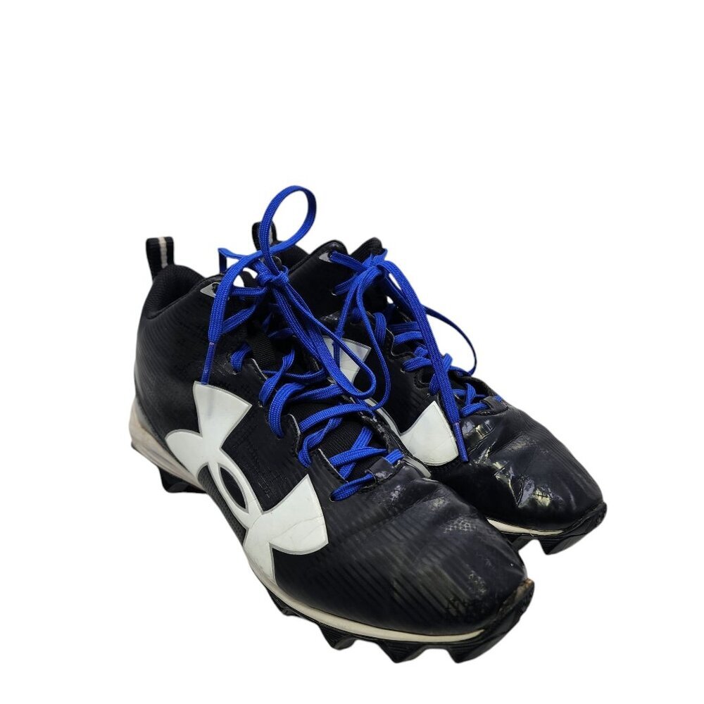 Under Armour Kids UA Crusher RM Jr Football Youth 6Y Blk/White Molded Cleat READ